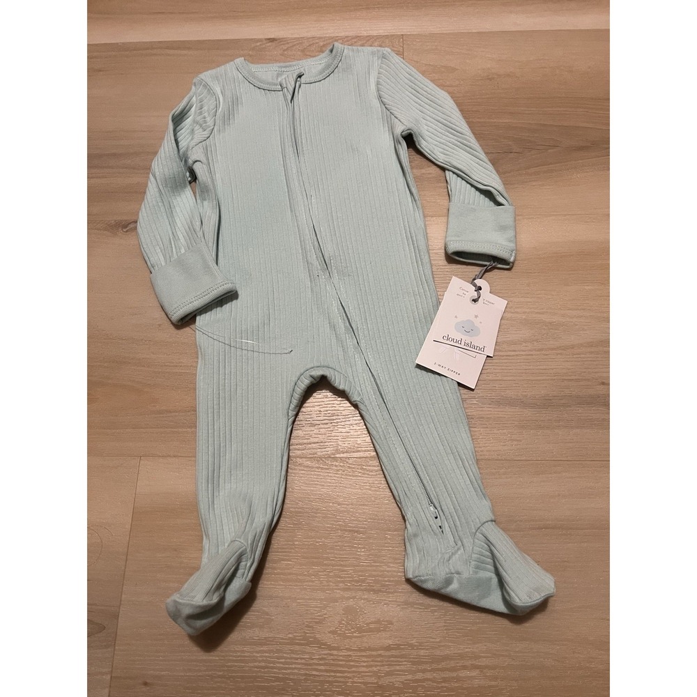 NWT Cloud Island Infant Sleeper 3-6M Light Teal Blue NWT 2-Way Zipper